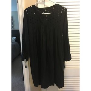 Madewell Long Sleeve Black Cut Out Dress Small